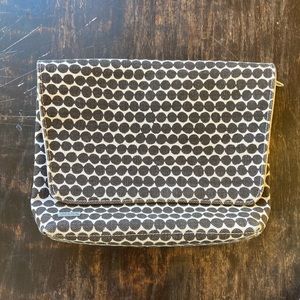 Hable Construction Brown & White Dot Canvas Clutch